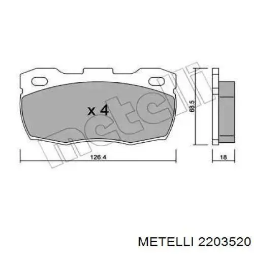 Передние тормозные колодки 2203520 Metelli