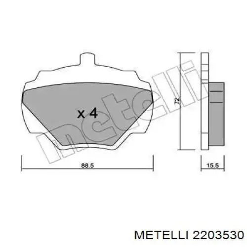 Задние тормозные колодки 2203530 Metelli