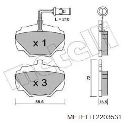 2203531 Metelli Колодки тормозные дисковые комплект