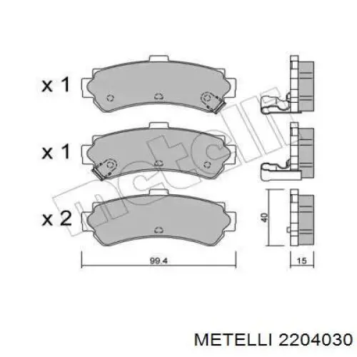 22-0403-0 Metelli задние тормозные колодки