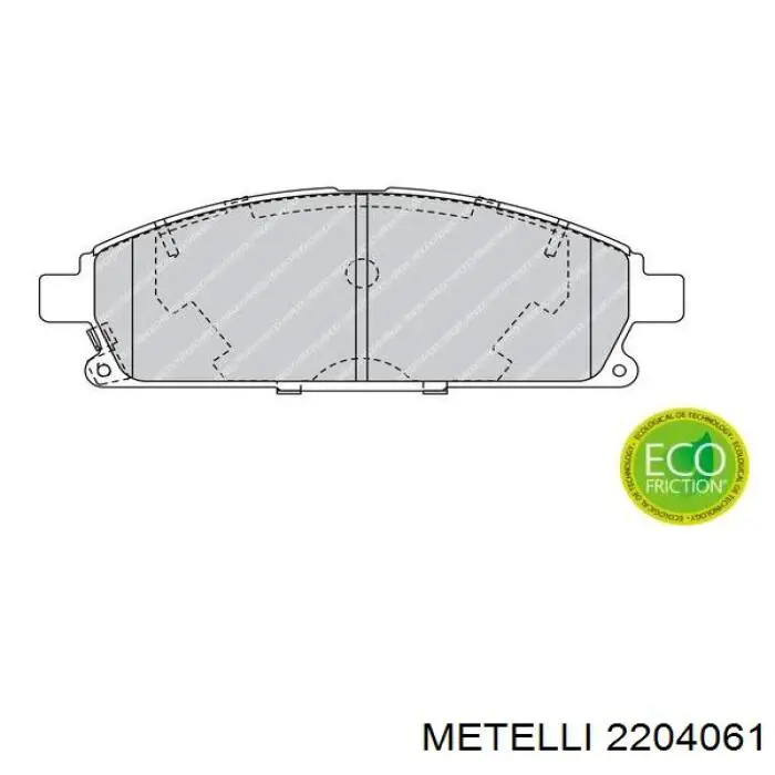 Колодки гальмівні передні, дискові 2204061 Metelli