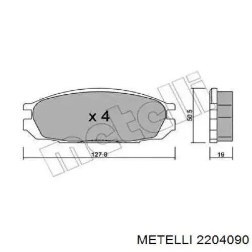 Задние тормозные колодки 2204090 Metelli