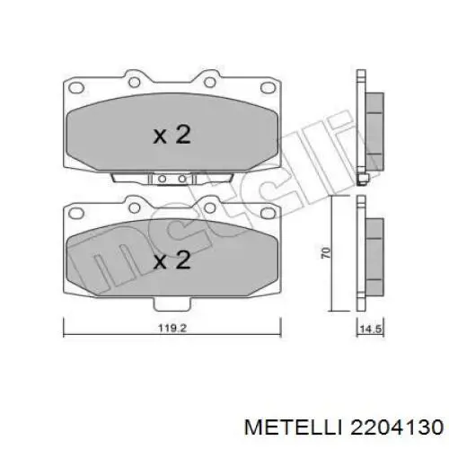 22-0413-0 Metelli передние тормозные колодки