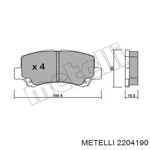 Передние тормозные колодки 2204190 Metelli