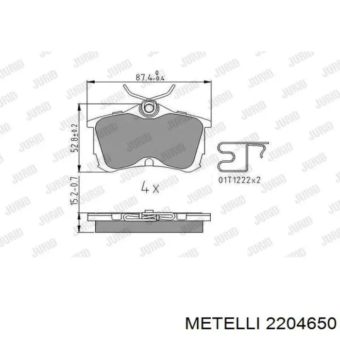 2204650 Metelli Колодки тормозные дисковые комплект