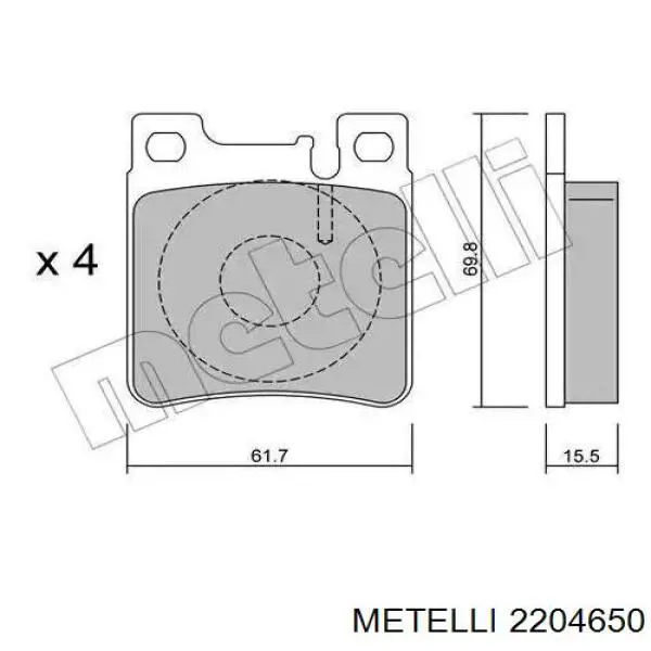 Колодки дисковые  Metelli 2204650 цена, от 17.54 USD
