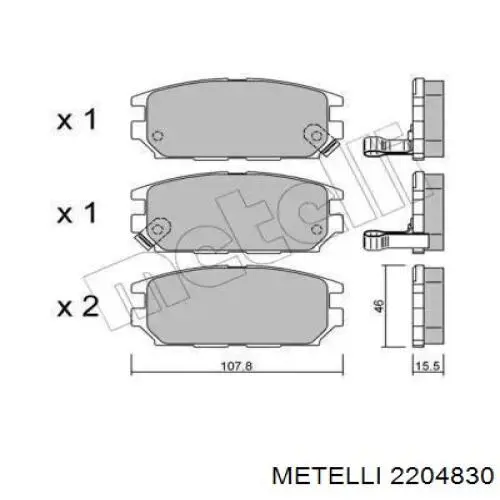 22-0483-0 Metelli задние тормозные колодки
