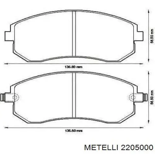Купить 2205000 Metelli Колодки тормозные