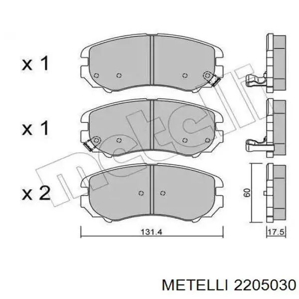22-0503-0 Metelli передние тормозные колодки