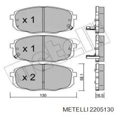 22-0513-0 Metelli передние тормозные колодки