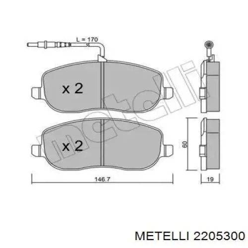 Передние тормозные колодки 2205300 Metelli