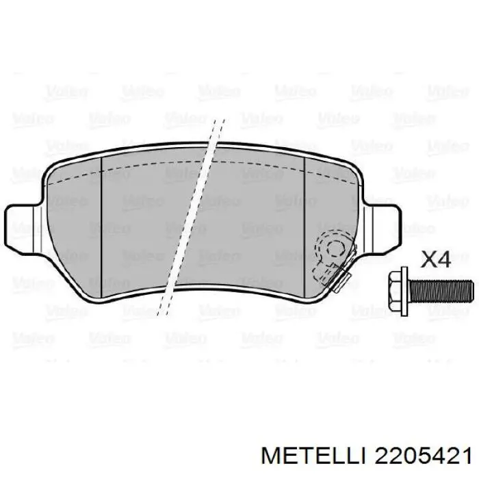 2205421 Metelli Колодки тормозные дисковые комплект