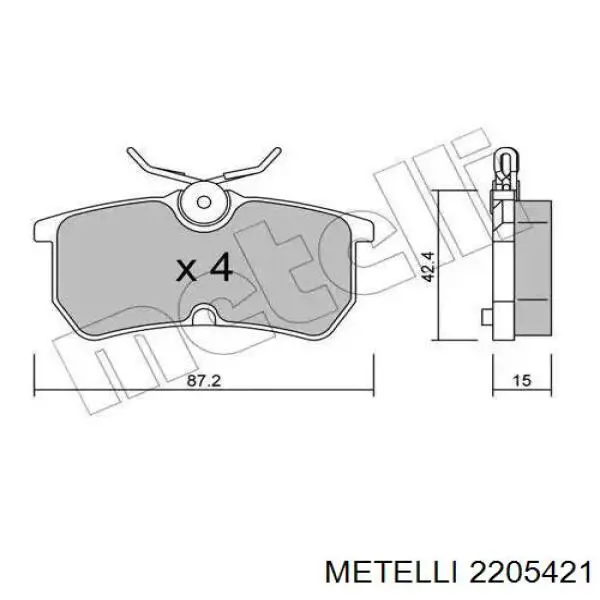 Купить 2205421 Metelli Колодки тормозные задние, дисковые