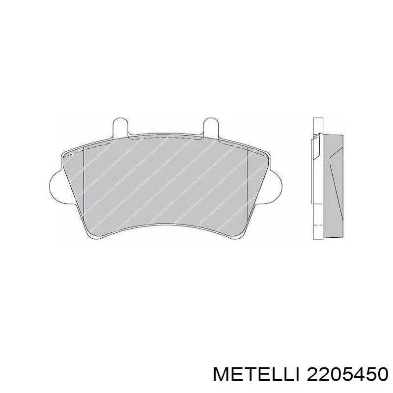 Передние тормозные колодки 2205450 Metelli