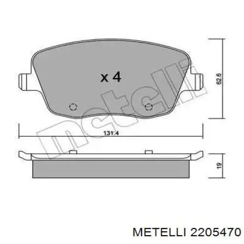22-0547-0 Metelli колодки тормозные передние дисковые