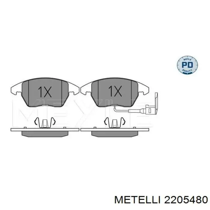 Купить 2205480 Metelli Колодки тормозные