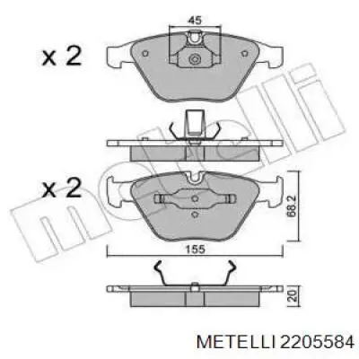 Передние тормозные колодки 2205584 Metelli