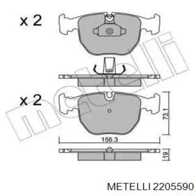 Передние тормозные колодки 2205590 Metelli