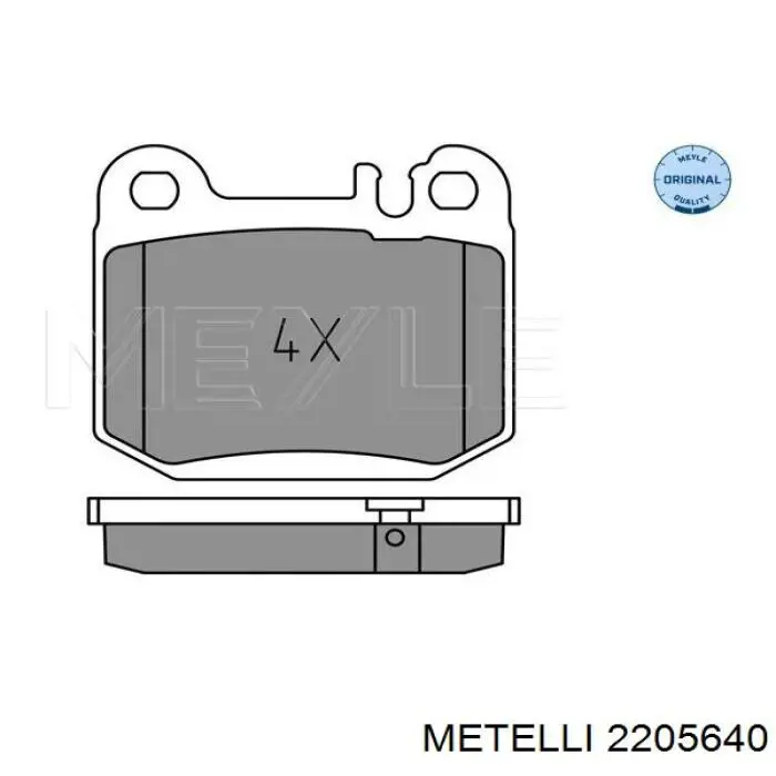 Задние тормозные колодки 2205640 Metelli