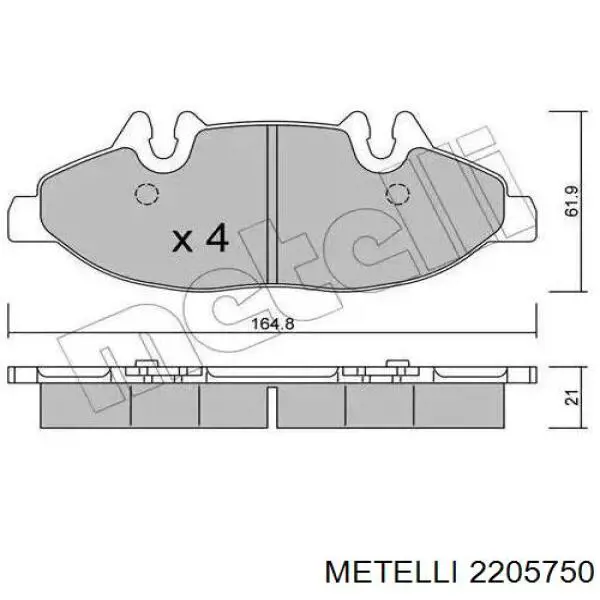 22-0575-0 Metelli передние тормозные колодки