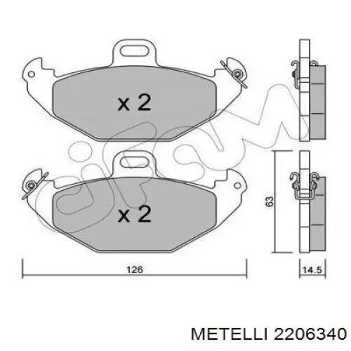 Задние дисковые колодки Metelli 2206340