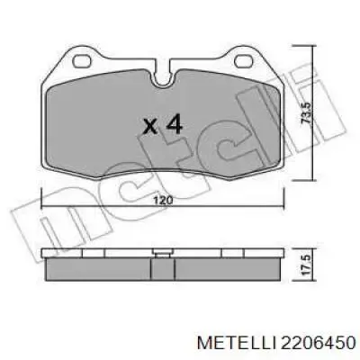 22-0645-0 Metelli колодки тормозные передние дисковые