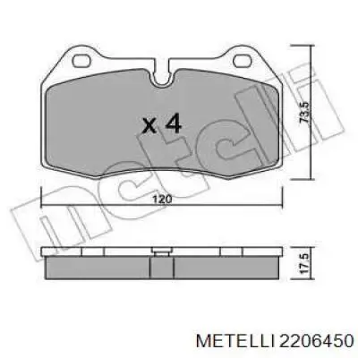 Передние тормозные колодки 2206450 Metelli