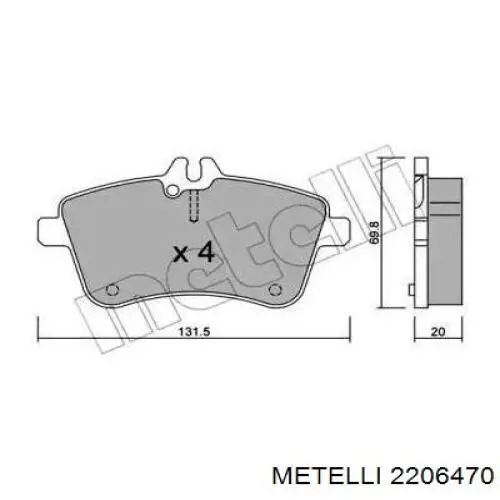 22-0647-0 Metelli колодки тормозные передние дисковые
