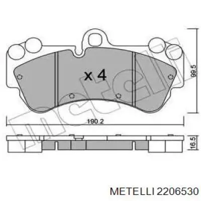 Передние тормозные колодки 2206530 Metelli