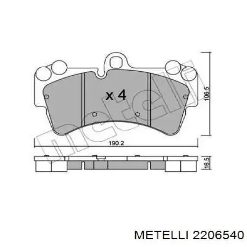 22-0654-0 Metelli передние тормозные колодки