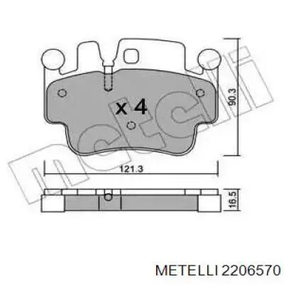 Передние тормозные колодки 2206570 Metelli