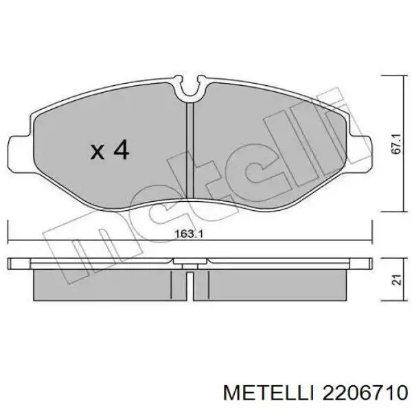 Передние тормозные колодки 2206710 Metelli