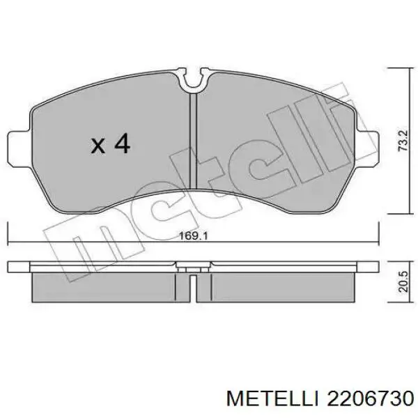 22-0673-0 Metelli колодки тормозные передние дисковые