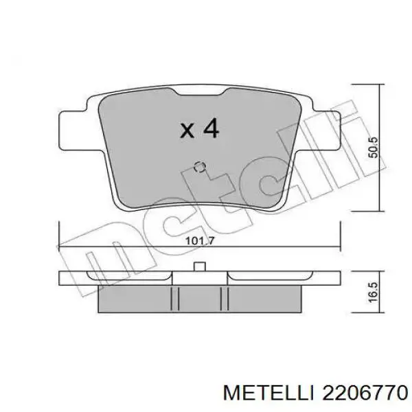 22-0677-0 Metelli колодки тормозные задние дисковые