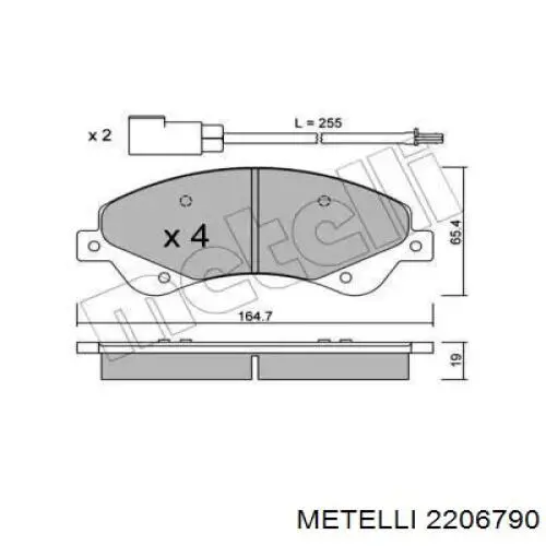 Передние тормозные колодки 2206790 Metelli