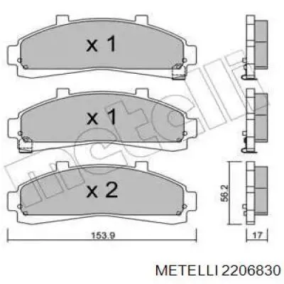 22-0683-0 Metelli колодки тормозные передние дисковые