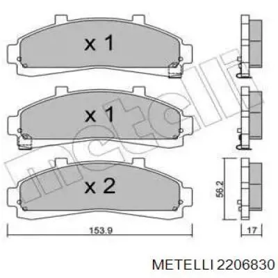 2206830 Metelli Колодки передние