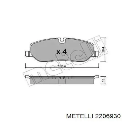 2206930 Metelli передние тормозные колодки