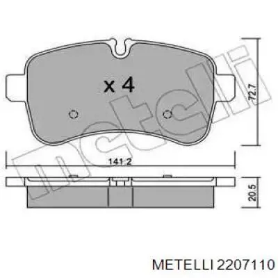 Задние тормозные колодки 2207110 Metelli