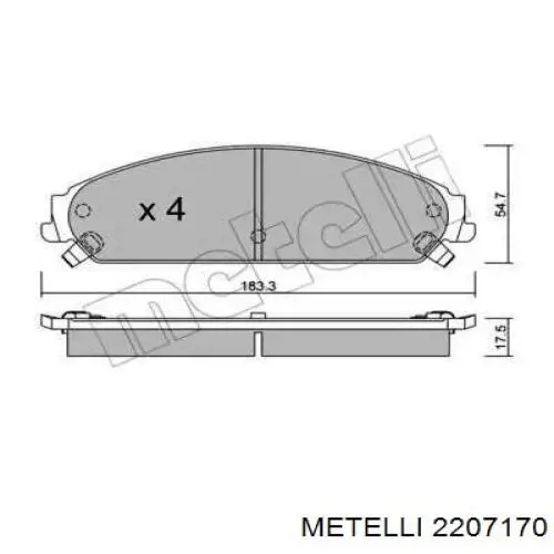 Передние тормозные колодки 2207170 Metelli