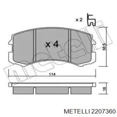 Передние тормозные колодки 2207360 Metelli