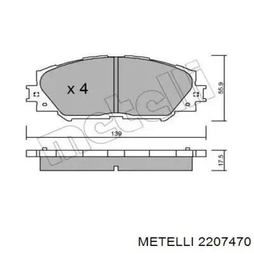 Передние тормозные колодки 2207470 Metelli