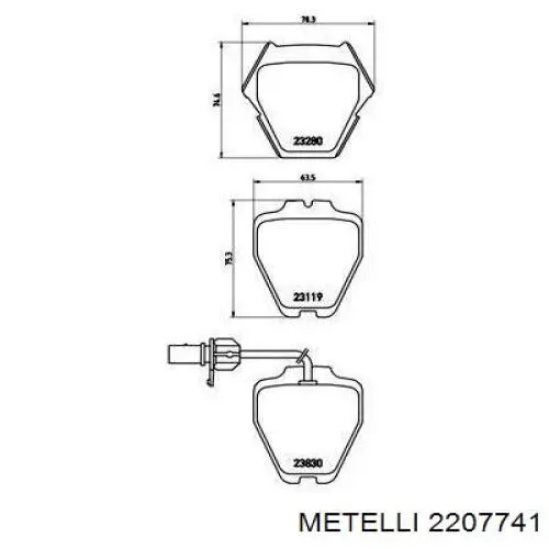 2207741 Metelli Колодки передние