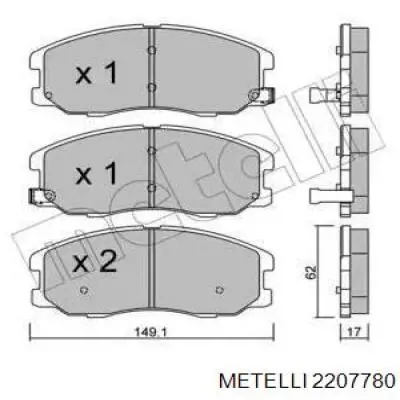 22-0778-0 Metelli передние тормозные колодки