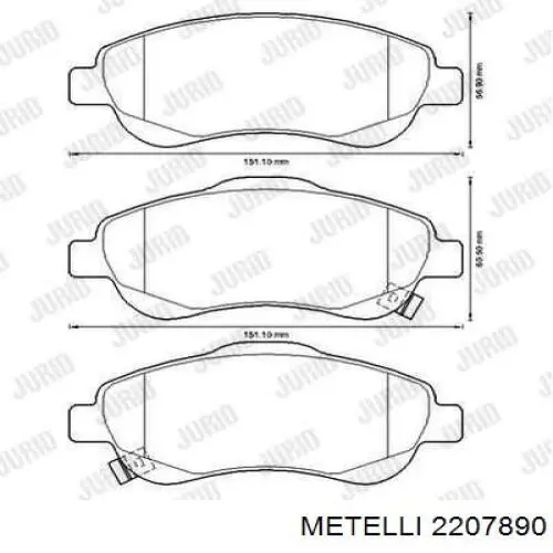 Колодки Metelli 2207890 цена, от 24.62 USD