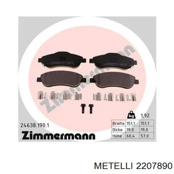 Купить 2207890 Metelli Колодки тормозные