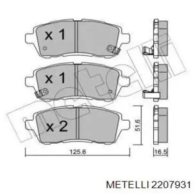 Передние тормозные колодки 2207931 Metelli