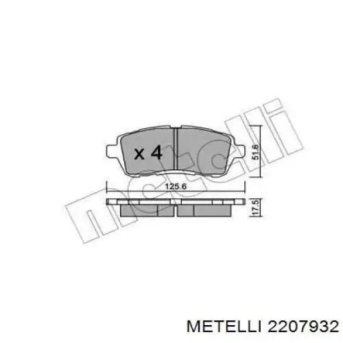 Передние тормозные колодки 2207932 Metelli