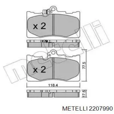 22-0799-0 Metelli передние тормозные колодки