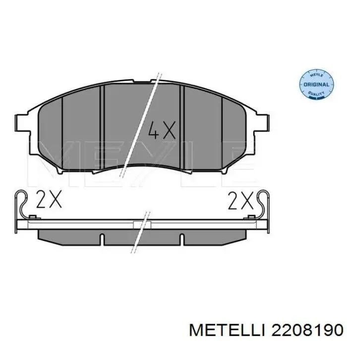 Передние тормозные колодки 2208190 Metelli